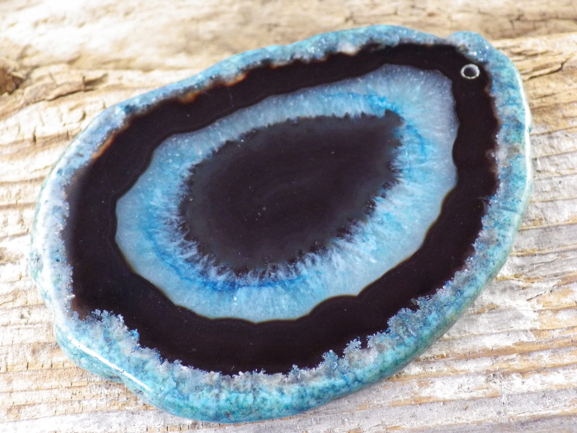 Large Druzy Quartz Geode Agate Slice Pendant, 84x61mm, Semi Precious Gemstone, Flat Back Loose Designer Stone, Jewellery Making Supplies S1