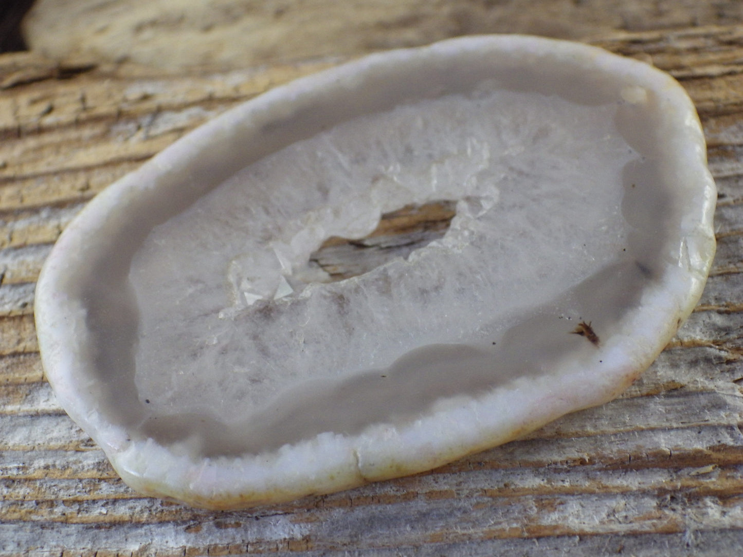 Large Druzy Quartz Geode Agate Slice Pendant 65x47mm, Semi Precious Gemstone, Flat Backed Loose Designer Stone, Jewellery Making Supplies S4