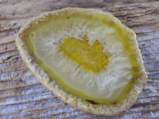 Large Yellow Druzy Quartz Geode Slice Pendant 60x50mm, Semi Precious Gemstone, Flat Back Loose Designer Stone, Jewellery Making Supplies S6