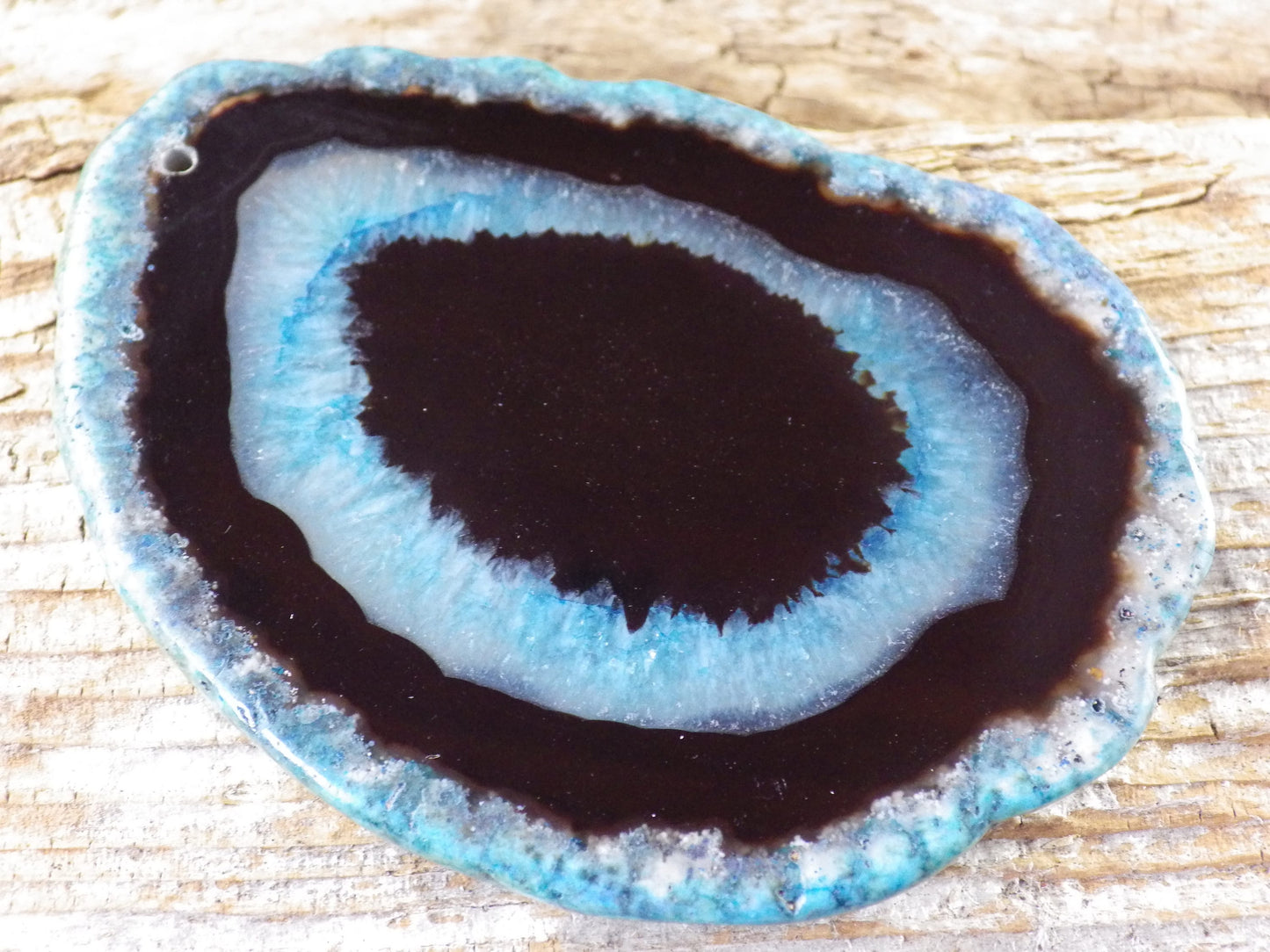 Large Druzy Quartz Geode Agate Slice Pendant, 84x61mm, Semi Precious Gemstone, Flat Back Loose Designer Stone, Jewellery Making Supplies S1