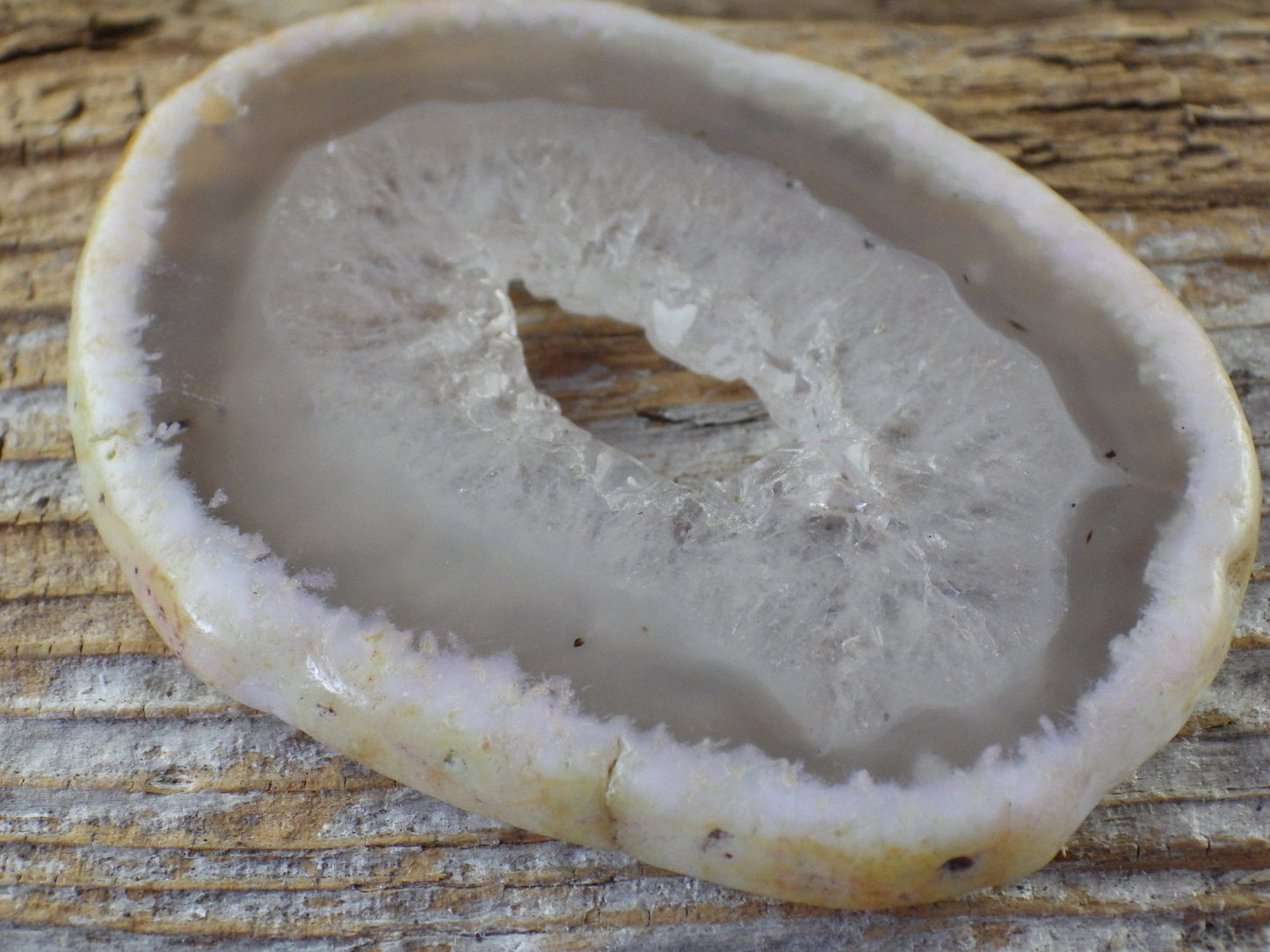 Large Druzy Quartz Geode Agate Slice Pendant 65x47mm, Semi Precious Gemstone, Flat Backed Loose Designer Stone, Jewellery Making Supplies S4