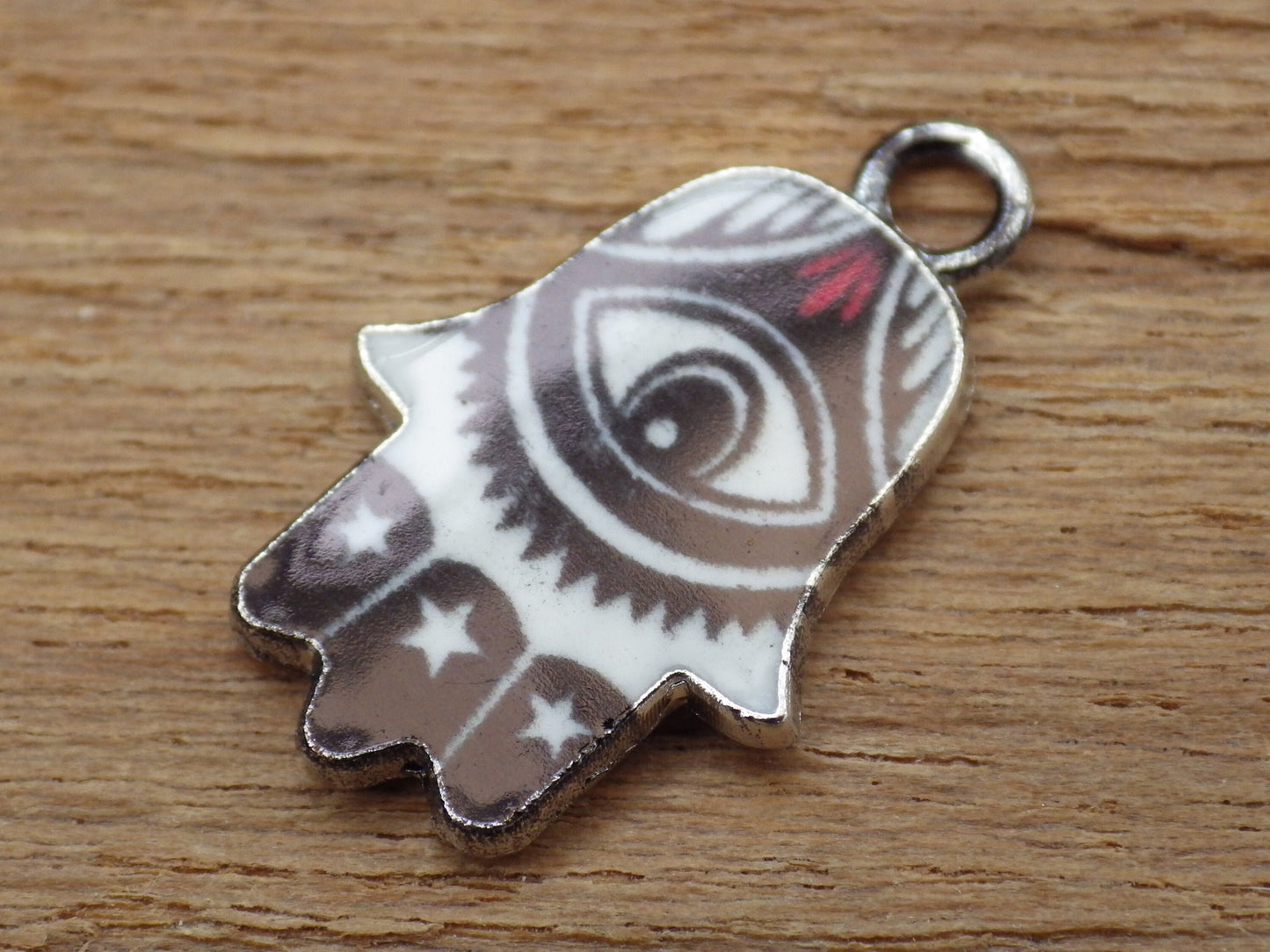 Black Enamel Hamsa Hand Charms Pendants 19x12mm, Evil Eye Protection, Quality Bracelet Charms, Earring Charms, Jewelry Making Supplies