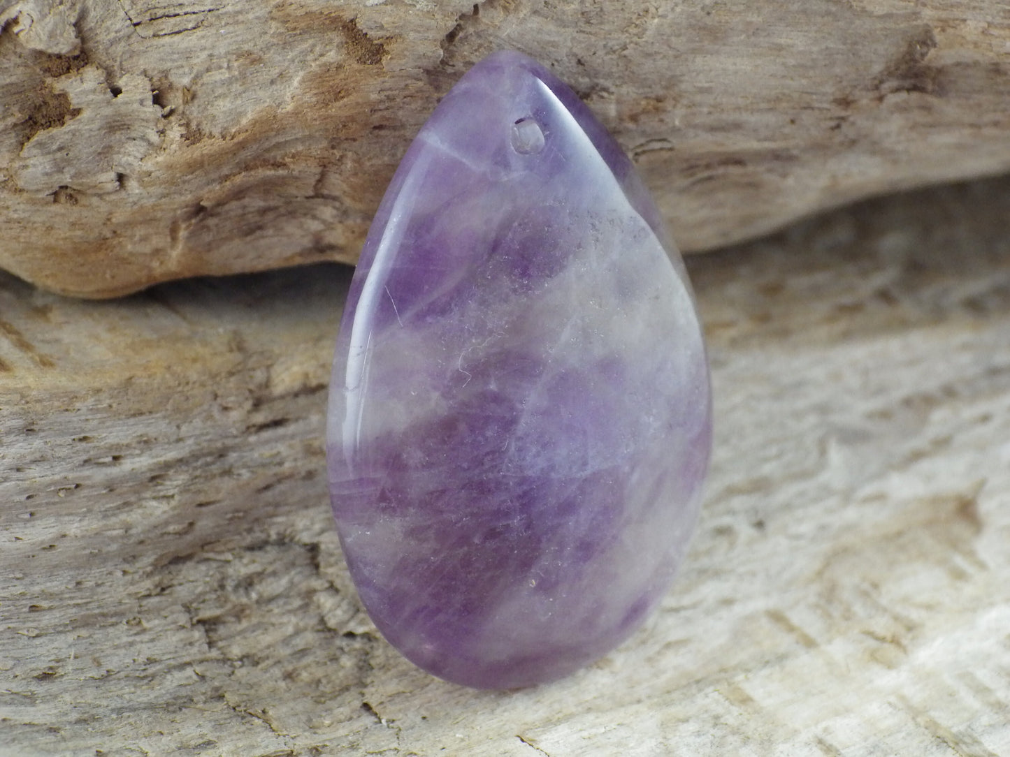 Amethyst Pendant, 36x26mm Semi Precious Gemstone, Flat Backed Teardrop, Loose Stone, Designers Stone, UK Jewellery Making Supplies K7