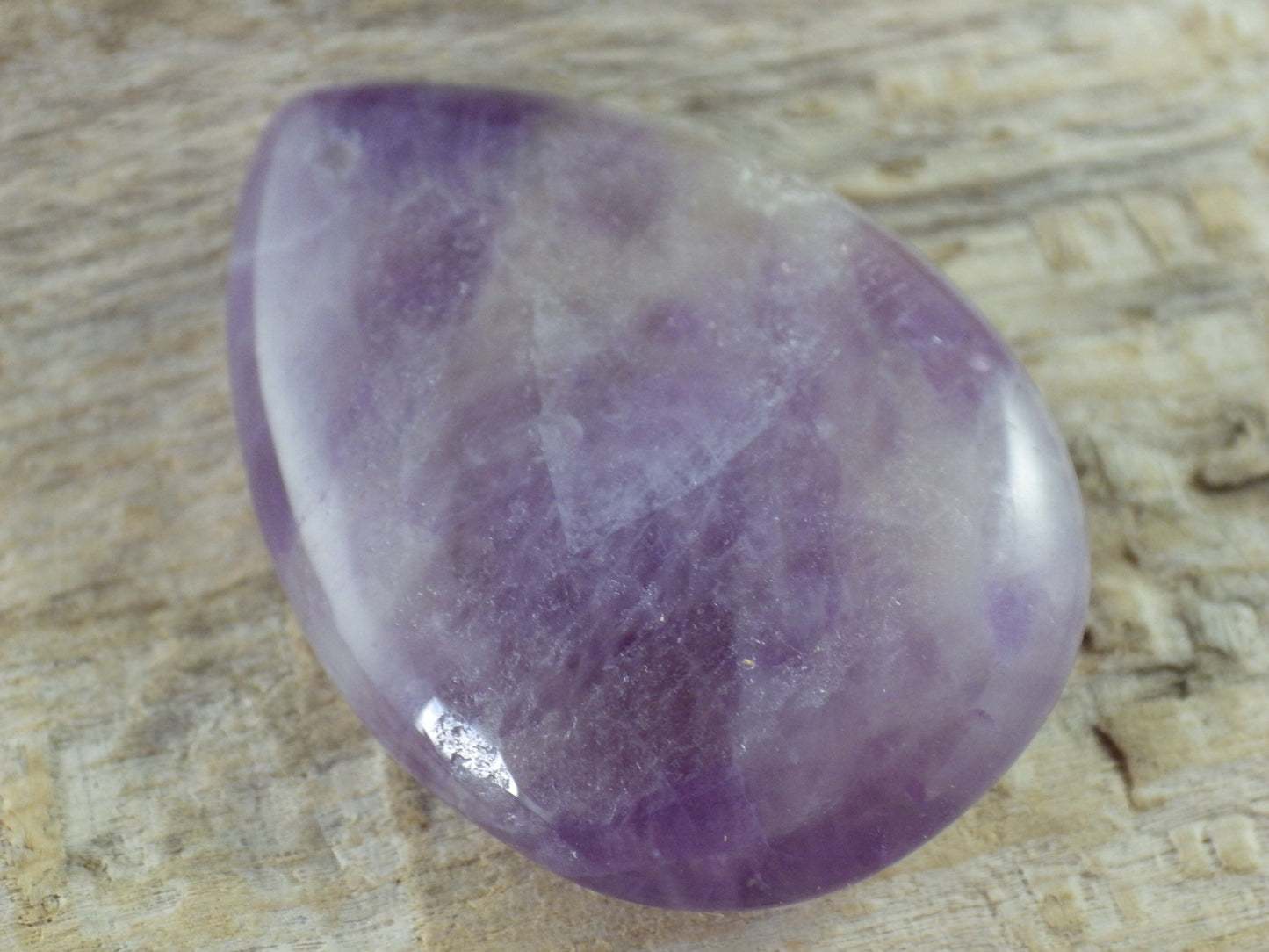 Amethyst Pendant, 36x26mm Semi Precious Gemstone, Flat Backed Teardrop, Loose Stone, Designers Stone, UK Jewellery Making Supplies K7