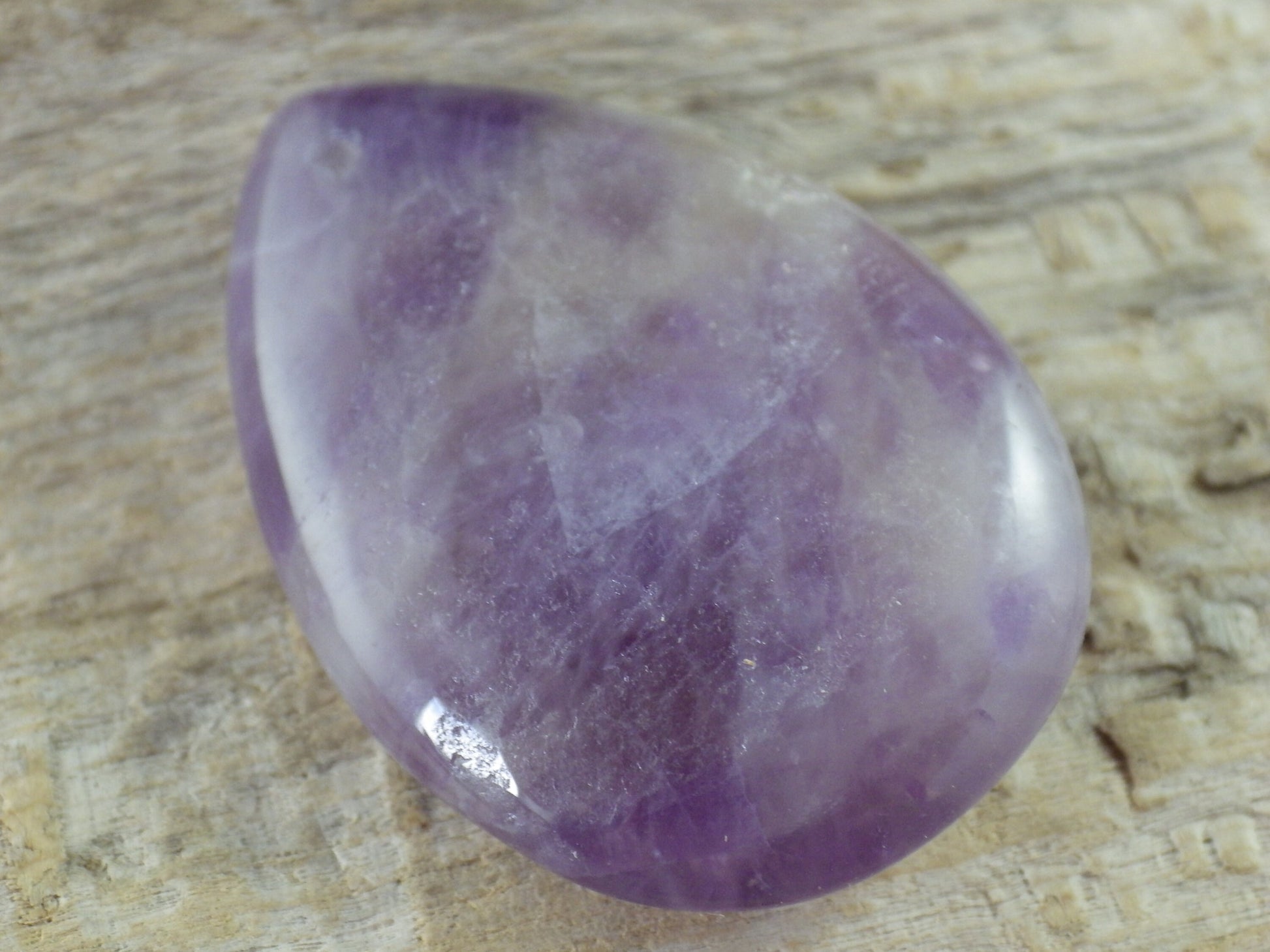 Amethyst Pendant, 36x26mm Semi Precious Gemstone, Flat Backed Teardrop, Loose Stone, Designers Stone, UK Jewellery Making Supplies K7